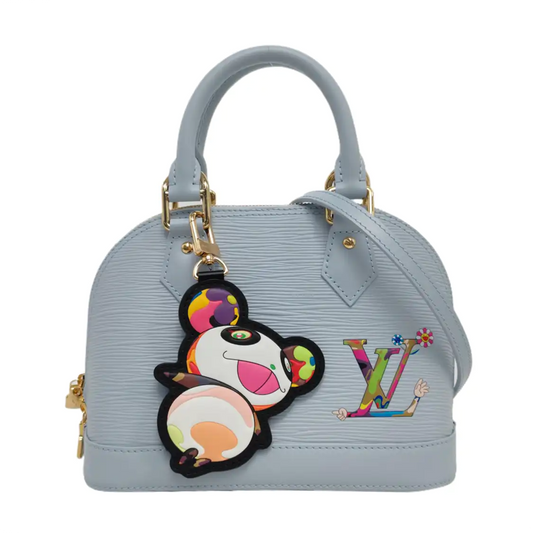 LOUIS VUITTON ALMA BB Light Blue EPI Leather Water Ripple Print Shell Bag Crossbody Bag Shoulder Bag Tote Bag Golden Hardware Removable Shoulder Strap-(SKU)-962018509