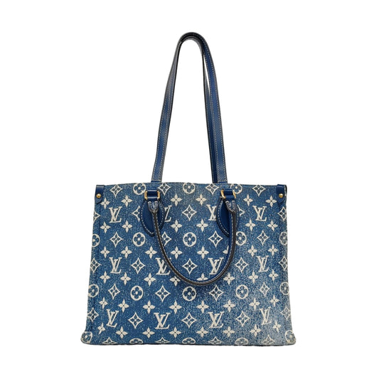 LOUIS VUITTON ONTHEGO Medium Blue Canvas Monogram Jungle Bag Crossbody Shoulder Bag with Golden Hardware-(SKU)-962523559