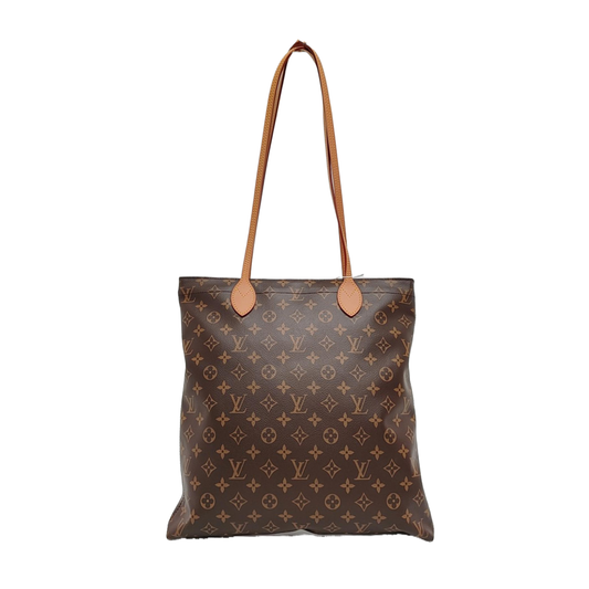 LOUIS VUITTON CARRY IT Brown Coated Canvas Monogram Shoulder Bag Golden Hardware Pockets-(SKU)-962383359