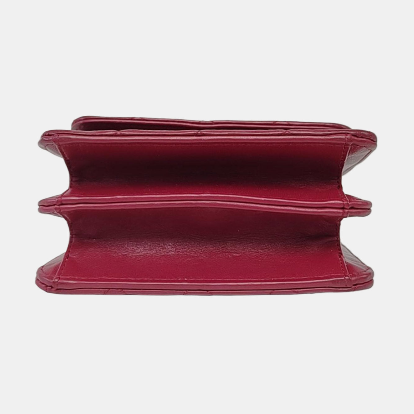 CHANEL KELLY Small Size Burgundy Lamb Leather Quilted Chain Shoulder Bag Handbag Crossbody Bag Gold Hardware-(SKU)-962515826