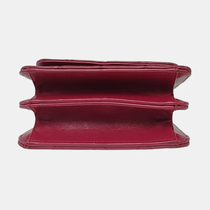 CHANEL KELLY Small Size Burgundy Lamb Leather Quilted Chain Shoulder Bag Handbag Crossbody Bag Gold Hardware-(SKU)-962515826