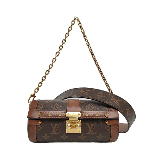LOUIS VUITTON PAPILLON 19 Brown Coated Canvas Monogram Rivet Babylone Crossbody Bag Handbag Shoulder Bag Gold Hardware 2 Removable Straps-(SKU)-962788033