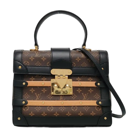 LOUIS VUITTON TRIANON Small Brown Coated Canvas Monogram Shoulder Bag Tote Bag Crossbody Bag Gold Hardware Removable Shoulder Strap-(SKU)-963796768