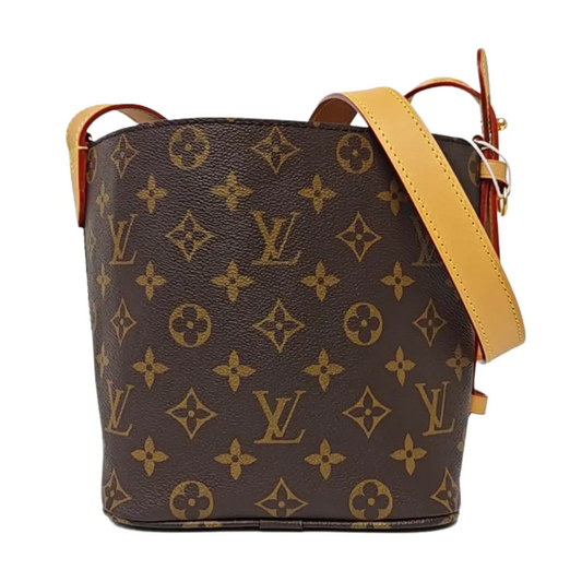 LOUIS VUITTON ALL IN small size brown coated canvas Monogram shoulder bag, handbag with gold hardware and inner pocket-(SKU)-963709822