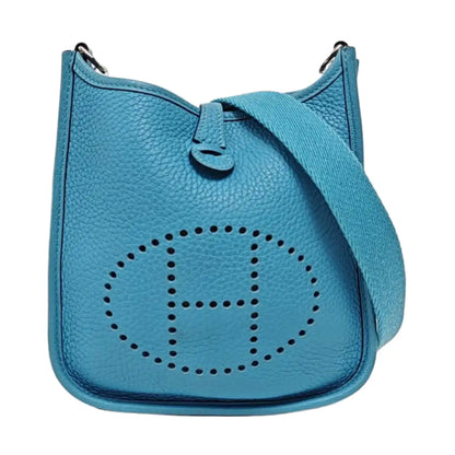 HERMÈS Evelyne TPM Northern Blue Clemence Leather Evelyne Single-Shoulder Bag, Crossbody Bag with Silver Hardware, Z Stamp, Detachable Shoulder Strap, Complete Accessories-(SKU)-964083815