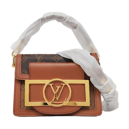 LOUIS VUITTON DAUPHINE Mini Brown Coated Canvas Monogram Shoulder Bag, Crossbody Bag, Handbag with Detachable Straps-(SKU)-964025037