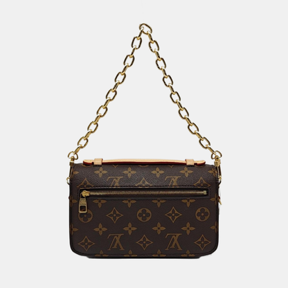 LOUIS VUITTON MÉTIS EAST WEST Brown Coated Canvas Monogram Crossbody Shoulder Bag Tote Bag Single Shoulder Bag with Detachable Straps-(SKU)-964519024