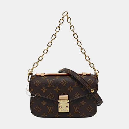 LOUIS VUITTON MÉTIS EAST WEST Brown Coated Canvas Monogram Crossbody Shoulder Bag Tote Bag Single Shoulder Bag with Detachable Straps-(SKU)-964519024