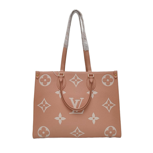 LOUIS VUITTON ONTHEGO Medium Pink Calfskin Monogram Jungle Bag Crossbody Shoulder Bag with Golden Hardware-(SKU)-964570845