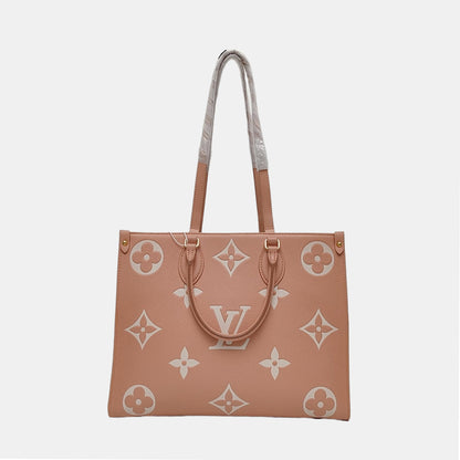 LOUIS VUITTON ONTHEGO Medium Pink Calfskin Monogram Jungle Bag Crossbody Shoulder Bag with Golden Hardware-(SKU)-964570845