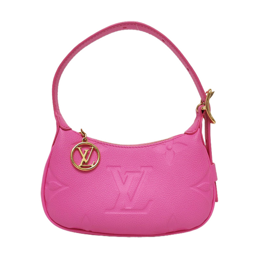 LOUIS VUITTON MOON Mini Pink Calfskin Monogram Damier Embossed Tote Bag, Golden Hardware-(SKU)-964574611