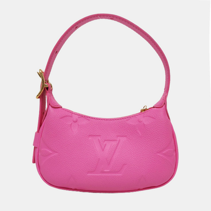 LOUIS VUITTON MOON Mini Pink Calfskin Monogram Damier Embossed Tote Bag, Golden Hardware-(SKU)-964574611