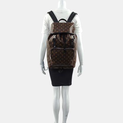 LOUIS VUITTON ZACK Medium Brown Coated Canvas Monogram Backpack Tote Bag Silver Hardware-(SKU)-965082946