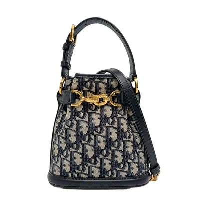 DIOR C'Est Dior Small Deep Blue Coated Canvas Monogram Shoulder Bag Crossbody Handbag Gold Hardware 2 Detachable Shoulder Straps-(SKU)-960717156