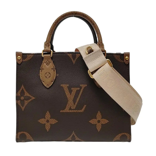 LOUIS VUITTON ONTHEGO Small Monogram Brown Coated Canvas Flower Print Jungle Bag Shoulder Bag Crossbody Bag Golden Hardware Removable Strap-(SKU)-964896748