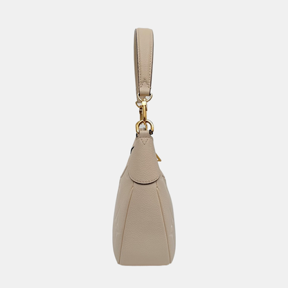 LOUIS VUITTON BAGATELLE White Calfskin Embossed Crossbody Bag Shoulder Bag Tote Bag Golden Hardware 2 Removable Straps-(SKU)-965734846