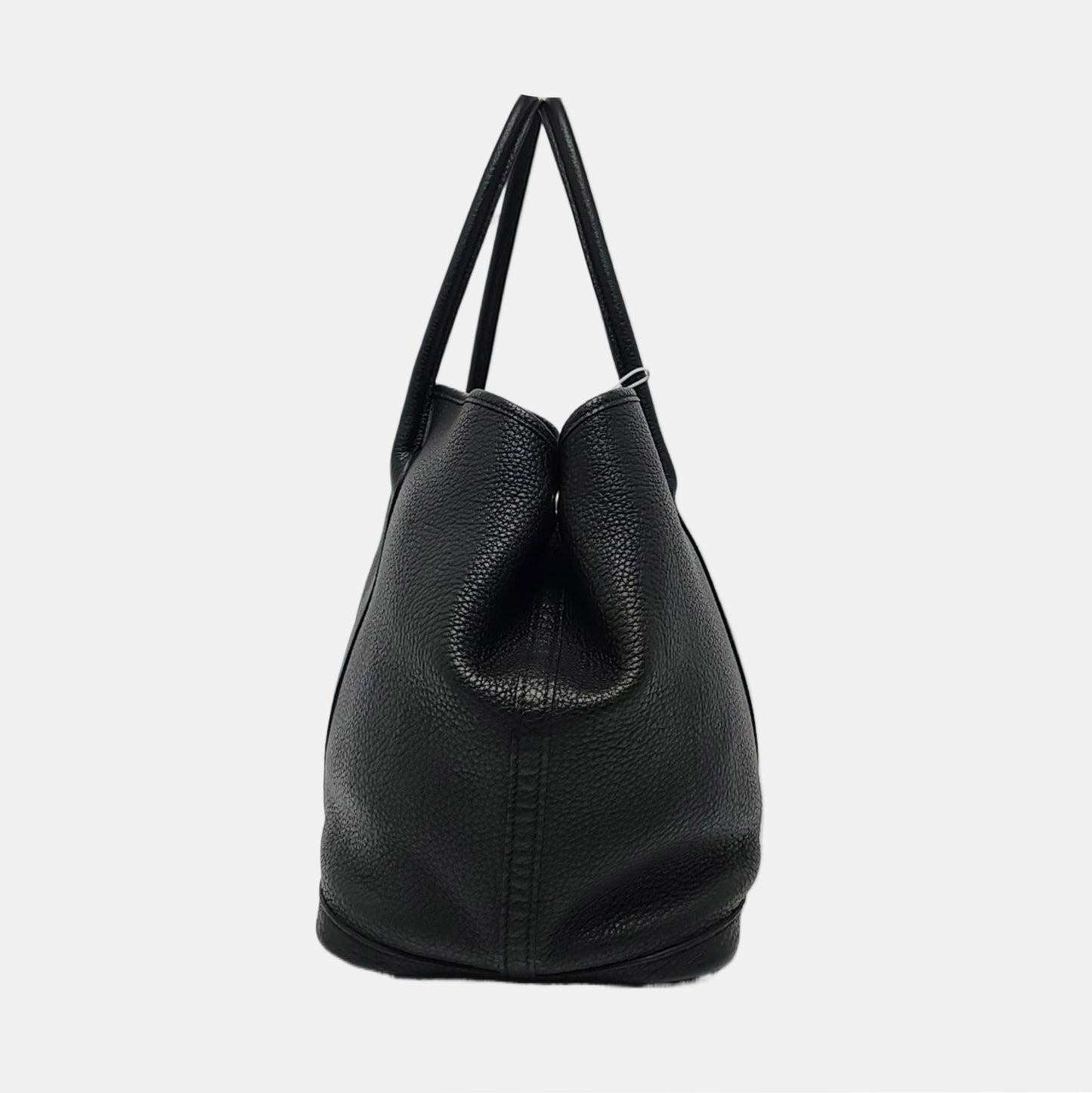 HERMÈS Garden Party 36 Black Negonda Small Bull Leather Tote Handbag with Silver Hardware-(SKU)-965690824