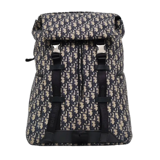 DIOR Explorer Black Canvas Monogram Quilted Backpack Golden Hardware-(SKU)-966460846
