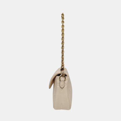 LOUIS VUITTON IVY Beige Calfskin Monogram Printed Crossbody Bag with Gold Hardware and 2 Detachable Straps, Complete Accessories-(SKU)-966165877