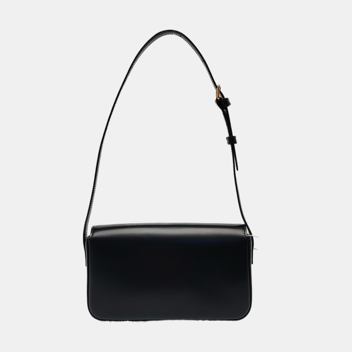 CELINE TRIOMPHE Black Leather Single Shoulder Bag with Gold Hardware-(SKU)-966416855