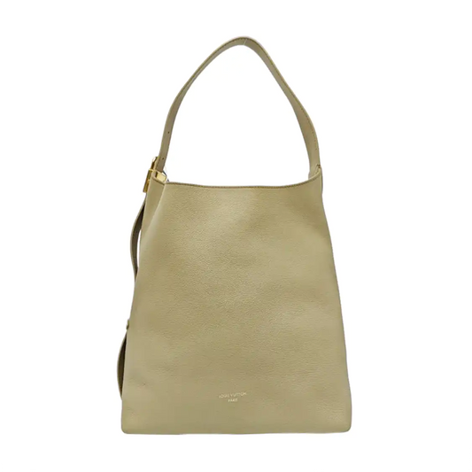 LOUIS VUITTON LOW KEY HOBO Medium Size Greenish Grey Calfskin Monogram Shoulder Bag, Handbag with Detachable Strap-(SKU)-966606063