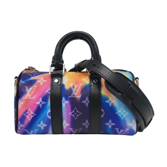 LOUIS VUITTON KEEPALL Nano Multicolor Coated Canvas Monogram Vernis Boston Bag Crossbody Bag Shoulder Bag Tote Bag Adjustable Strap Silver Hardware Removable Strap-(SKU)-966562735