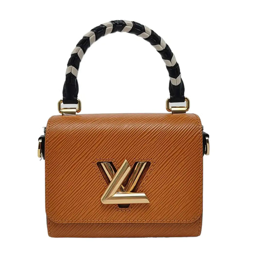 LOUIS VUITTON TWIST Mini Khaki EPI Leather Water Ripple Shoulder Bag Handbag Crossbody Bag Golden Hardware-(SKU)-966729031