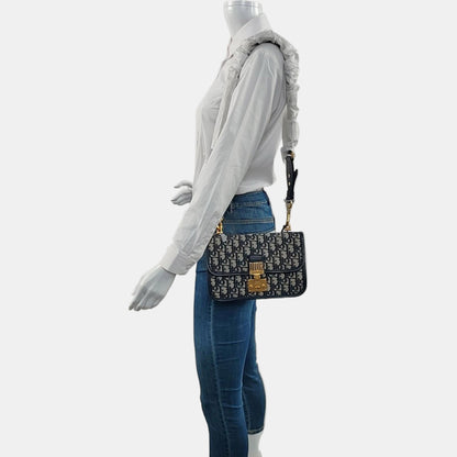 DIOR Dioraddict Beige Canvas Monogram Embossed Shoulder Bag Tote Crossbody Bag Gold Ruthenium Hardware Removable Strap-(SKU)-967071539