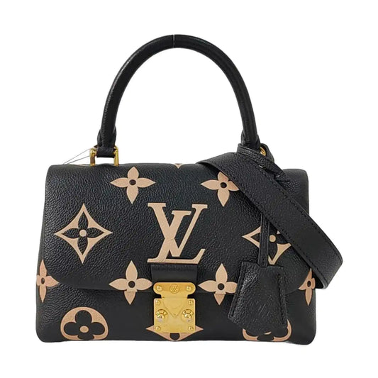 LOUIS VUITTON MADELEINE black leather Monogram embossed crossbody bag handbag shoulder bag complete accessories-(SKU)-946944708