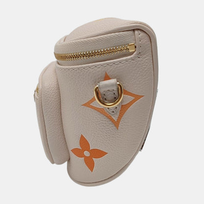 LOUIS VUITTON GRADIENT Mini Beige Leather Monogram Vernis Crossbody Shoulder Bag Hobo Bag with Gold Hardware and 2 Detachable Straps-(SKU)-967336179