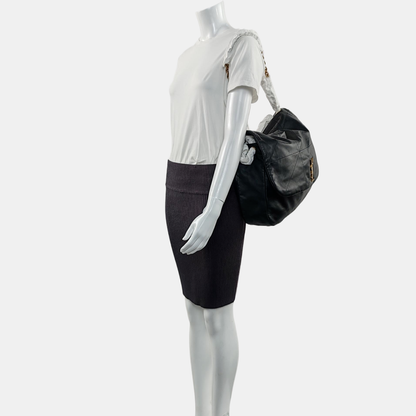 YSL JAMIE Black Lamb Leather Quilted Single-Shoulder Bag with Gold Hardware-(SKU)-966837052