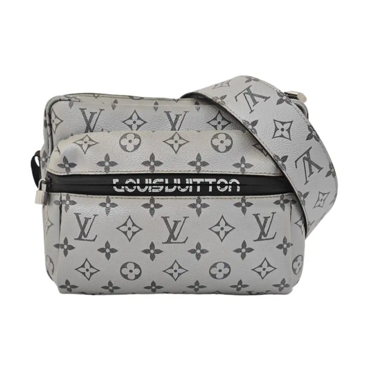 LOUIS VUITTON TRIO Grey Calfskin Monogram Crossbody Shoulder Bag Silver Hardware-(SKU)-967525800
