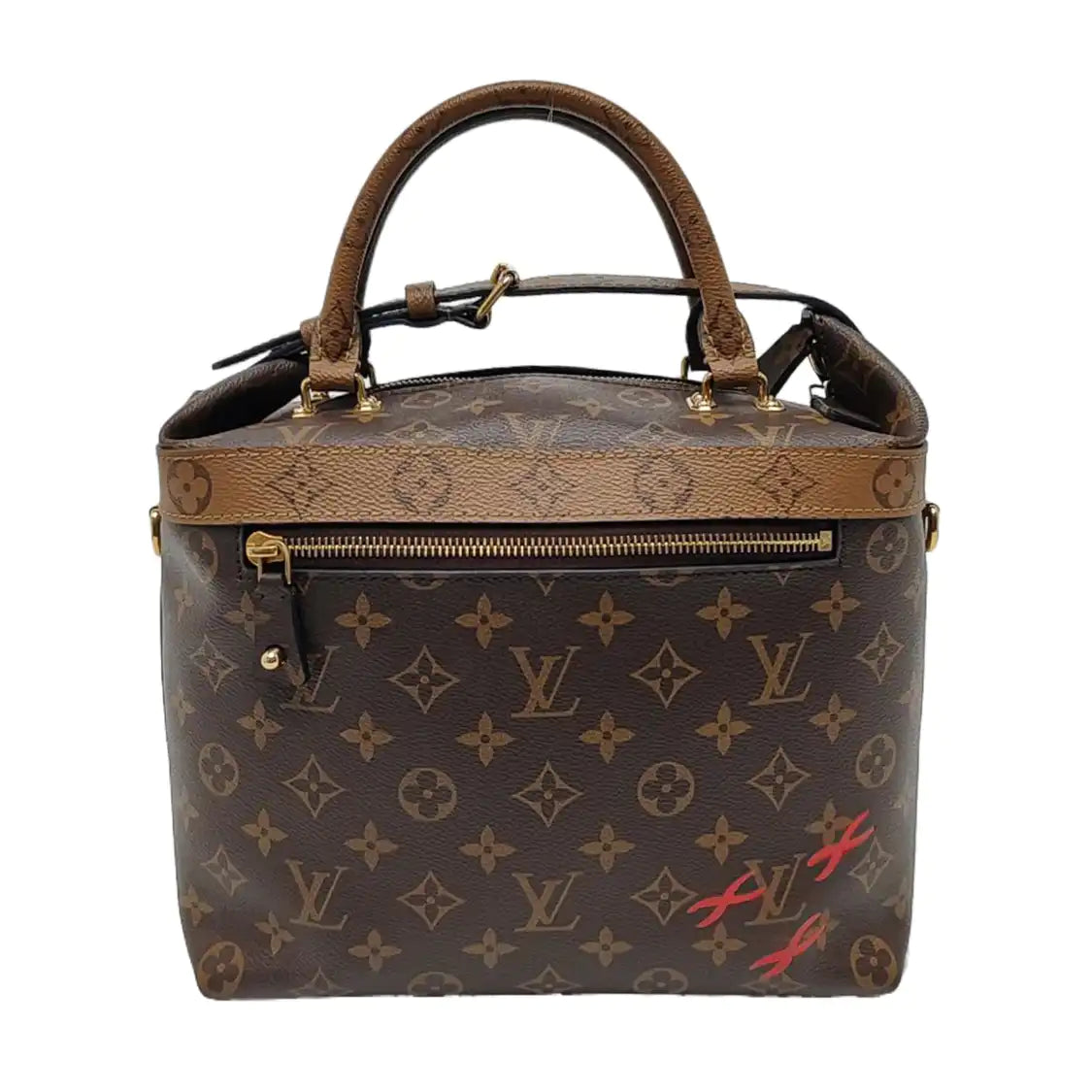 LOUIS VUITTON CRUISER Small Brown Coated Canvas Monogram Shoulder Bag Tote Crossbody Bag Detachable Strap-(SKU)-967985404