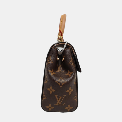 LOUIS VUITTON CLUNY Small Brown Monogram Canvas Shoulder Bag with Shoulder Strap, Gold Hardware, Detachable Strap-(SKU)-967532132