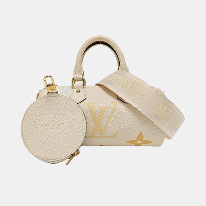 LOUIS VUITTON PAPILLON BB Beige Calfskin Monogram Papillon Single Shoulder Bag Handbag Sling Bag Gold Hardware Removable Strap-(SKU)-968328676