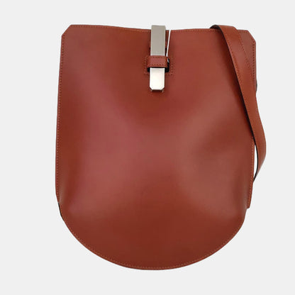 HERMÈS Baton De Craie Bronze BOX Leather Single Shoulder Bag Crossbody Bag Silver Hardware X-(SKU)-967228707