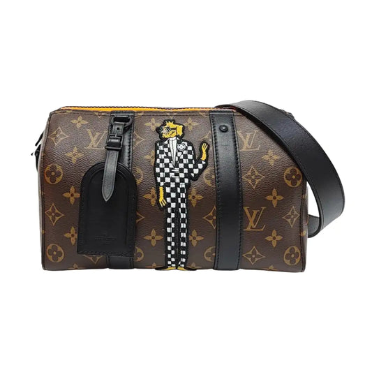 LOUIS VUITTON KEEPALL Brown Coated Canvas Monogram Boston Bag with Detachable Strap-(SKU)-968731490