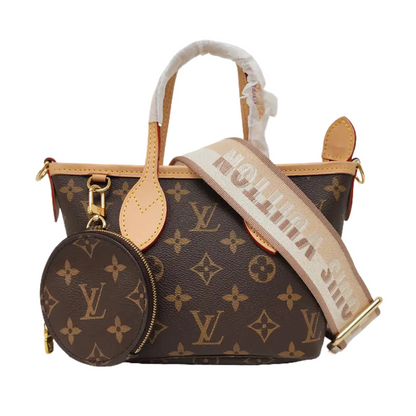 LOUIS VUITTON NEVERFULL BB brown coated canvas Monogram shoulder bag handbag crossbody bag removable shoulder strap-(SKU)-968798097