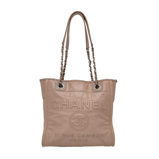 CHANEL DEAUVILLE Pink Leather Quilted Shoulder Bag with Detachable Strap-(SKU)-968656894