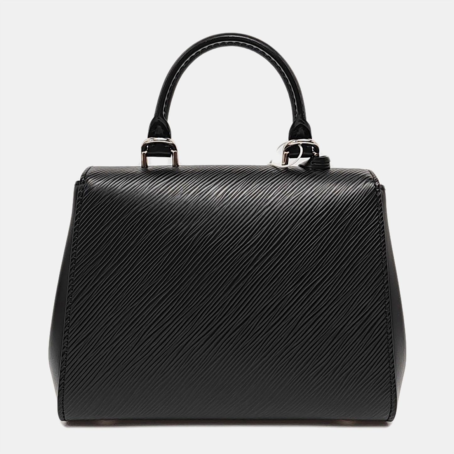 LOUIS VUITTON CLUNY Mini Black EPI Leather Wave Pattern Cluny Shoulder Bag Crossbody Handbag with Silver Hardware and Removable Strap-(SKU)-968561180