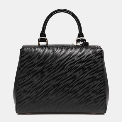 LOUIS VUITTON CLUNY Mini Black EPI Leather Wave Pattern Cluny Shoulder Bag Crossbody Handbag with Silver Hardware and Removable Strap-(SKU)-968561180