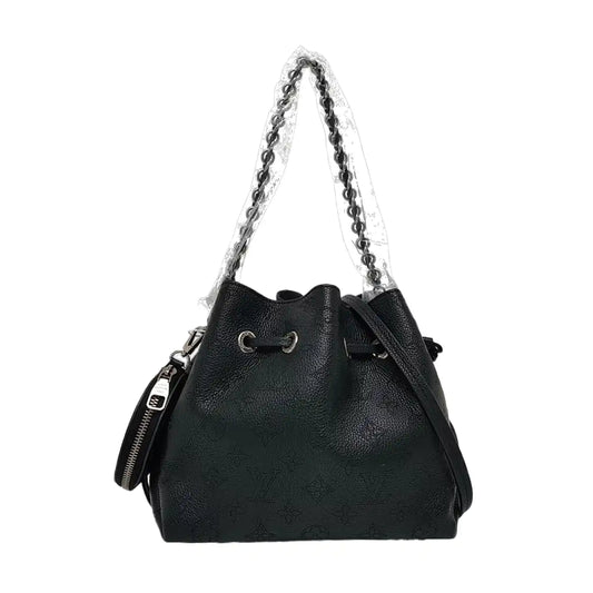 LOUIS VUITTON BELLA Black Calfskin Monogram Shoulder Bag Tote Bag Crossbody Bag Silver Hardware Pockets 2 Removable Straps-(SKU)-967203309