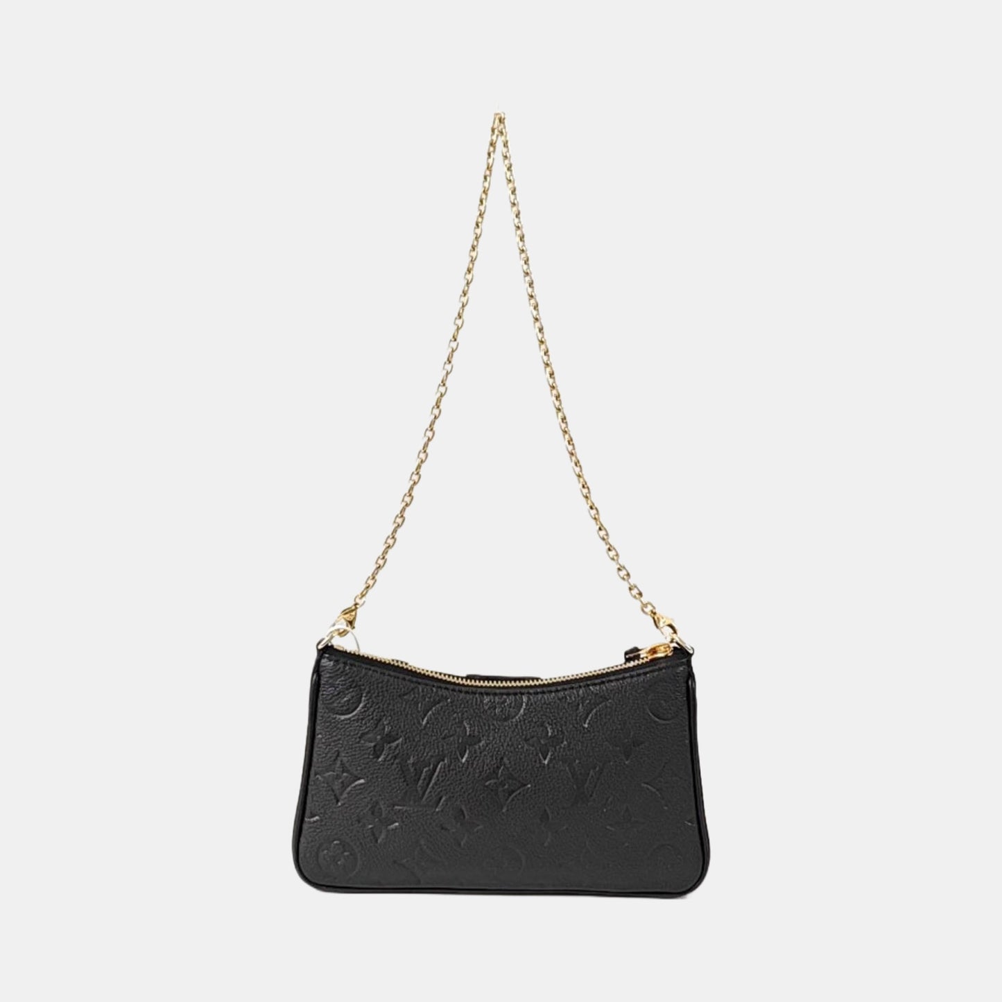 LOUIS VUITTON EASY Black Calf Leather Embossed Crossbody Shoulder Bag-(SKU)-968853461