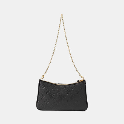 LOUIS VUITTON EASY Black Calf Leather Embossed Crossbody Shoulder Bag-(SKU)-968853461