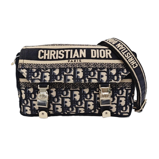 DIOR Diorcamp small size deep blue canvas with Monogram embossed pattern shoulder bag, crossbody bag, handbag with gold hardware and detachable strap-(SKU)-968753549