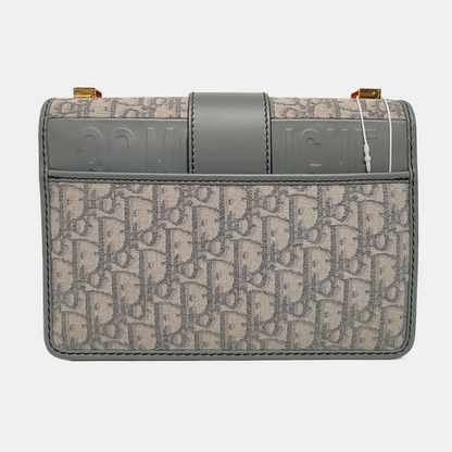 DIOR 30 Montaigne Light Gray Canvas Monogram Embroidered Montaigne Bag Crossbody Shoulder Bag Gold Hardware Removable Strap-(SKU)-968741552