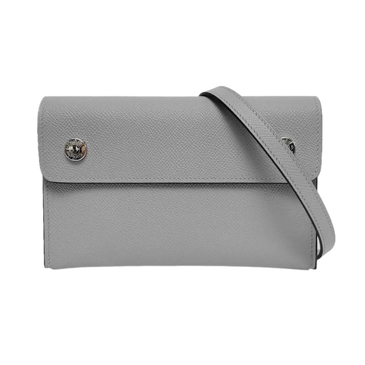 HERMÈS Hermèsnap Mini Glacier Blue Epsom Leather Crossbody Shoulder Bag Silver Hardware K Stamp-(SKU)-969180872