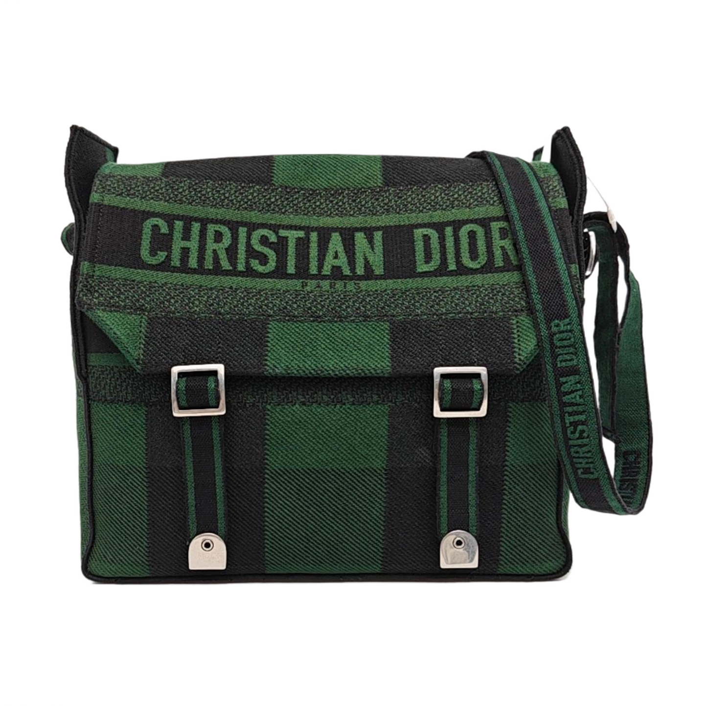DIOR Diorcamp Green Canvas Single Shoulder Bag with Silver Hardware-(SKU)-969083832