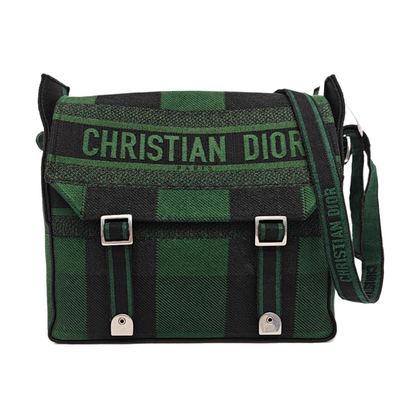 DIOR Diorcamp Green Canvas Single Shoulder Bag with Silver Hardware-(SKU)-969083832