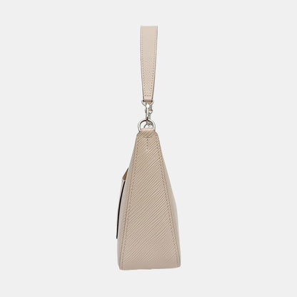 LOUIS VUITTON MARELLE White EPI Leather Wave Pattern Shoulder Bag Crossbody Handbag with Silver Hardware and 2 Detachable Straps-(SKU)-969150046